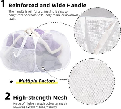 Collapsible Laundry Basket, 90L Foldable Pop-up Laundry Hamper