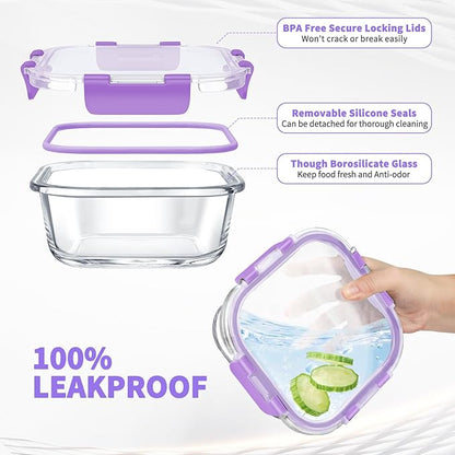 34pcs Glass Food Storage Containers