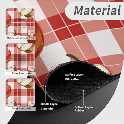 Kitchen Sink Splash Guard，Apple-on a checkered Faucet Mat Sink Gadgets-Super