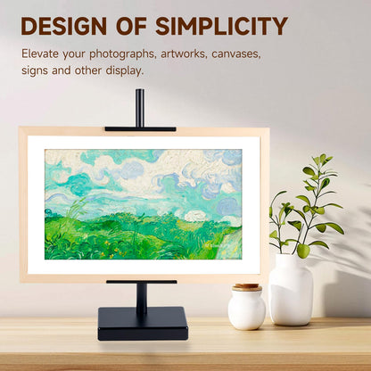 Adjustable Tabletop Easel Stand for Picture Frames up to 29" H - Metal Frame Holder Stand for Sign, Artwork, Canvas Display - Compact Black Small Easel Stands for Home Office Galleries (Black)