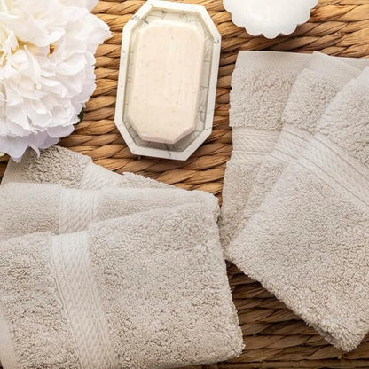 Superior Egyptian Cotton Pile Face Towel/Washcloth Set of 6, Ultra Soft Luxury