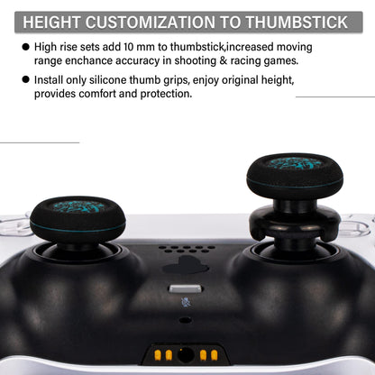 Playrealm FPS Thumbstick Extender & Printing Rubber Silicone Grip Cover 2 Sets for PS5 Dualsenese & PS4 Controller (Deep Sea Demon Tentacle)