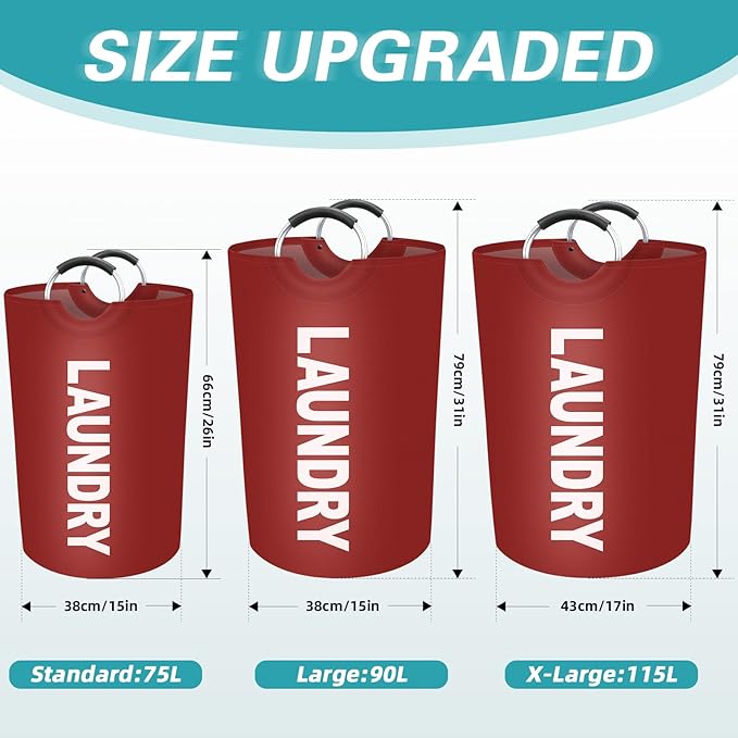 StorageRight 90L Large Laundry Basket, Laundry Hamper, Dirty Clothes Hamper