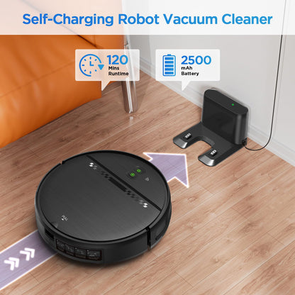 Robot Vacuum and Mop Combo, 2-in-1 Robot Vacuum Cleaner, Perfect for Pet Hair, Hard Floor and Carpet, Anti-Bump, Anti-Fall, App, Voice and Remote Control