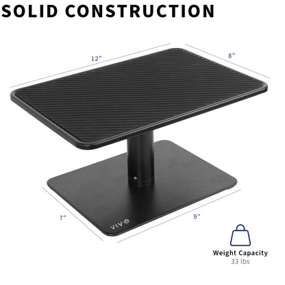 VIVO Universal Height Adjustable Ergonomic Computer Monitor and Laptop Riser Tabletop Desk Stand, Black, STAND-V000SB