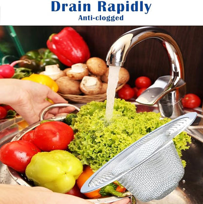 2 Pcs Heavy Duty Stainless Steel Slop Basket Filter Trap, 3.54" Top / 1.65"