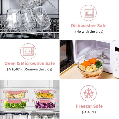 34pcs Glass Food Storage Containers