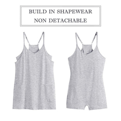 ANRABESS Women Athletic Dress Summer Tennis Workout Active Sports Mini Romper Dress Built in Shorts Travel Vacation Clothes Heather Gray X-Smal