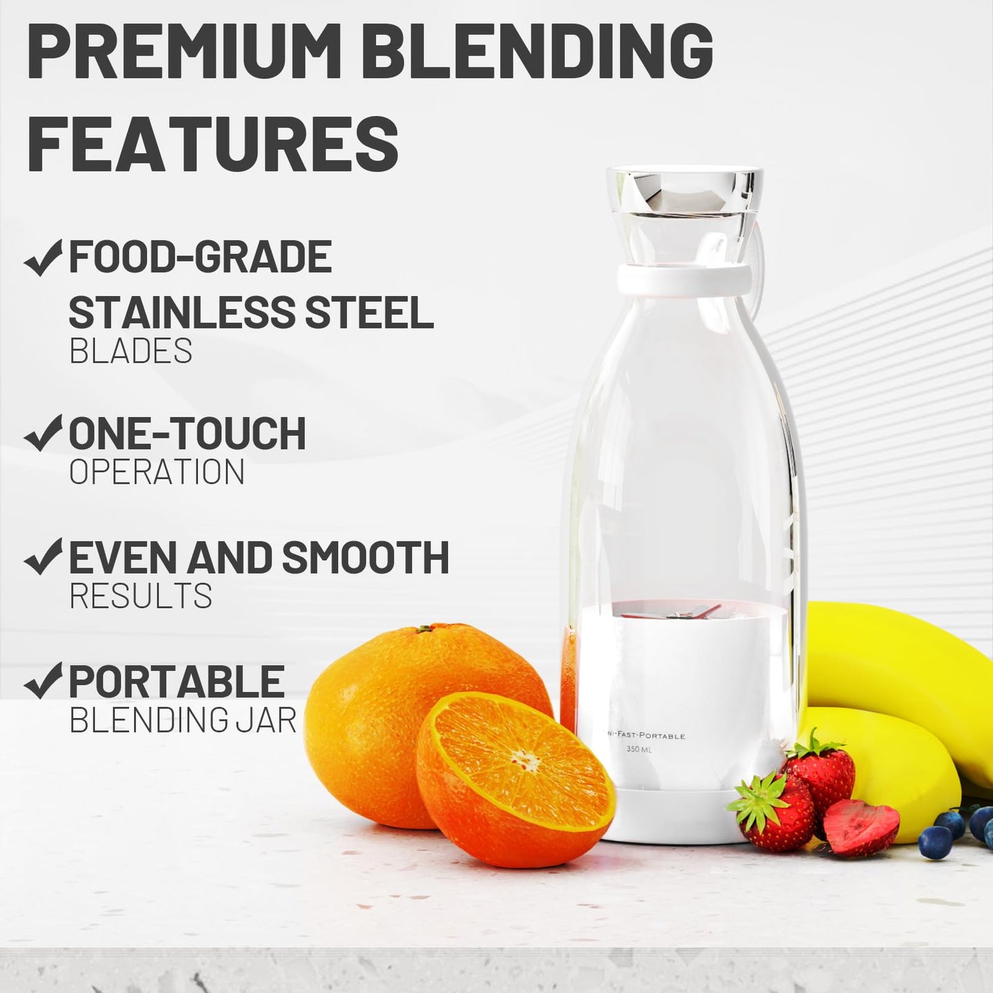 OTPEIR Portable Blender for Shakes and Smoothies with 11.83 Oz Travel Cup and Lid,Durable Stainless Steel Blades for Juice Blending Performance, Pink