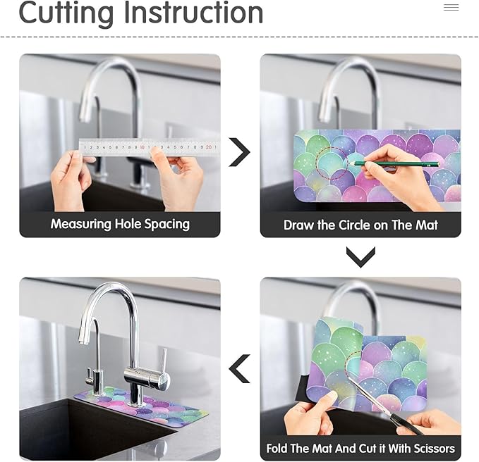 Kitchen Sink Splash Guard 2 PCS 30 Inch Sink Faucet Mat Splash Guard