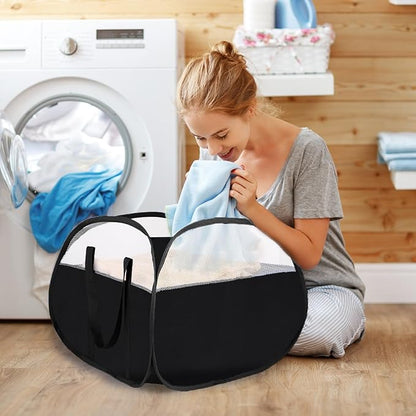 Laundry Basket with Handles 90L, Collapsible Laundry Baskets, Foldable Laundry