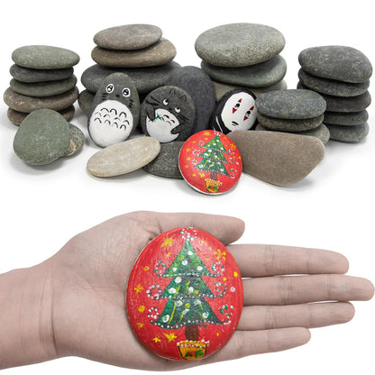 Markdang Rocks for Painting 30-35 Pcs 3-5” Large River Rocks for Paint Rock Natural Flat & Smooth Stones for Painting for Kids & Adult Craft Gift