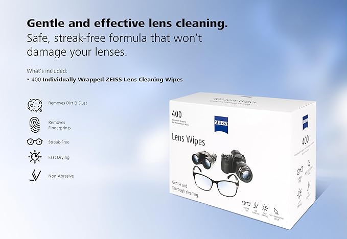 ZEISS Pre-Moistened Alcohol Wipes, Glasses Cleaner