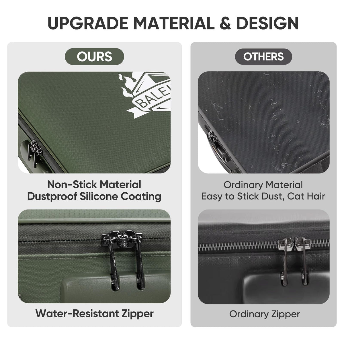 BALEINE Fireproof Document Box with Lock, Portable Fireproof Document Bag Waterproof Fire Proof File Boxes for Documents, File Organizer Box for Important Paperwork (Green, 15''x11''x4'')