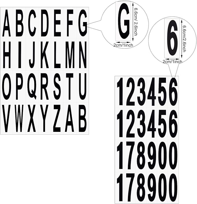 10 Sheets Mailbox Numbers and Letters Stickers for Outside Stick on Black Vinyl Alphabet Number Decals Sticky for Home Business Apartment Address Window Door Car Truck (3 x 1 Inch, 3 x 1.2 Inch)