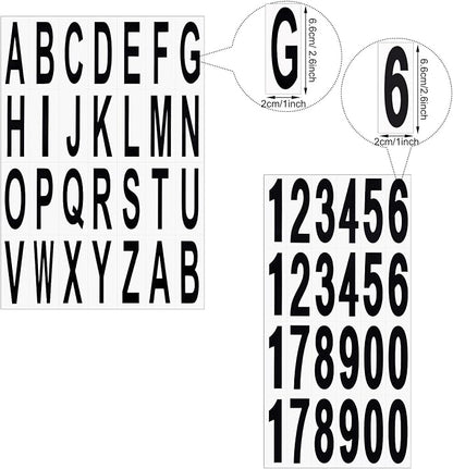 10 Sheets Mailbox Numbers and Letters Stickers for Outside Stick on Black Vinyl Alphabet Number Decals Sticky for Home Business Apartment Address Window Door Car Truck (3 x 1 Inch, 3 x 1.2 Inch)