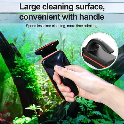 hygger Magnetic Aquarium Fish Tank Glass Cleaner,Detachable Dual-Blades Brush Tool with Floating Scrubber, Double Side Magnetic Algae Scraper for 0-0.25 Inch Thick Glass Aquariums Tank (S)