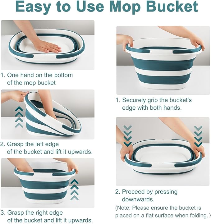 Collapsible Bucket for Cleaning, 4.2 Gallons Mop Bucket