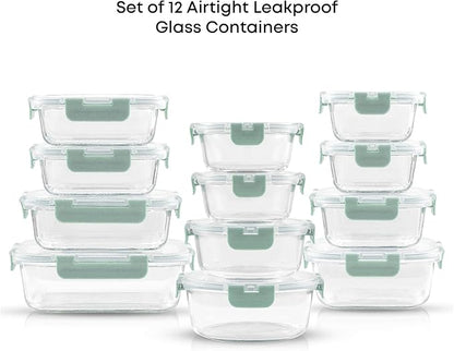 JoyJolt 24pc Borosilicate Glass Storage Containers