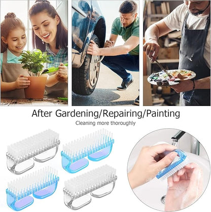 Handle Grip Nail Brush, Hand Fingernail Brush Cleaner Scrubbing Kit Pedicure