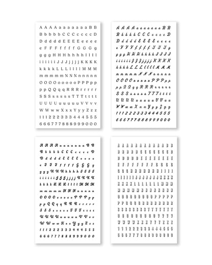 Rongrong Alphabet Collection Sticker Book for Planners, Journals, Scrapbooks – Letters in Multiple Fonts, Sizes & Styles – Perfect for Personalizing Tabs, Labels & Creative Projects - 25 Pages