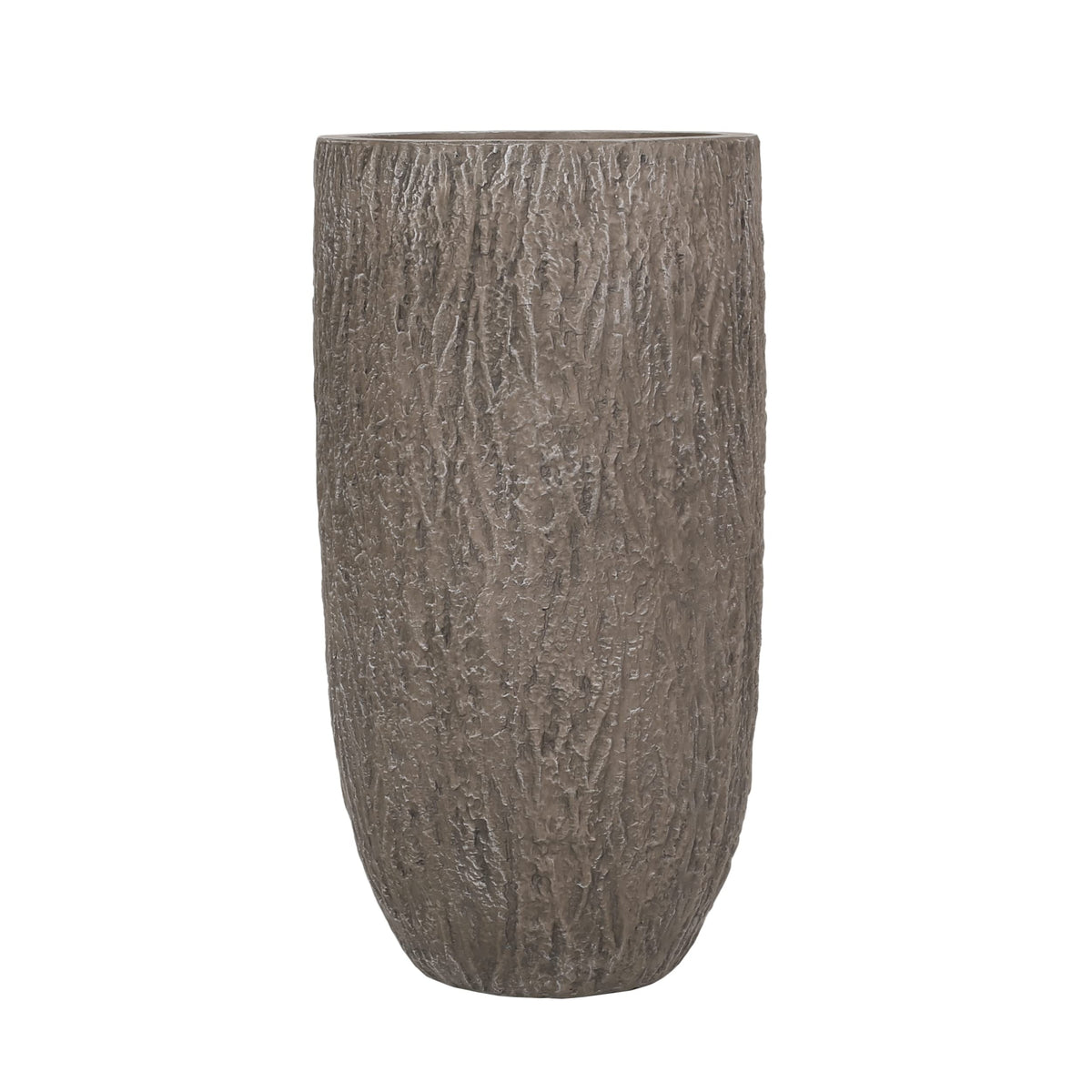 Christopher Knight Home Jorine Lightweight Concrete Planter, Cast Stone Plant Pot, Large Garden Urn, Patio Texture Finish Flower Pot for Balcony Backyard Poolside, No Assembly Needed, 27" H Brown