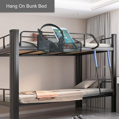 Bedside Caddy Hanging Storage Basket Beside Shelf Metal Organizer