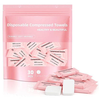 Disposable Compressed Face Towels, Ultra Soft Large Size Compressed Towel