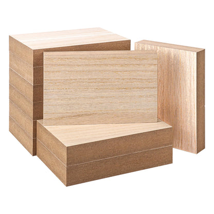 Geytetqi 10 Pack Unfinished MDF Wood Rectangle Blocks, 3.9 x 5.9 Inch Wooden Blocks for Crafts, DIY Projects, and Custom Decor