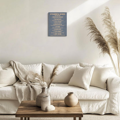 Inspirational Motivational Posters 8 Powerful Words Motivational Quotes Poster Print Phrase Wall Art Positive Quotes, Positive Affirmations Wall Art Decor for Bedroom Office Classroom Study Gym Room