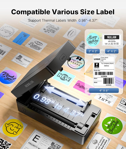 Rongta Bluetooth Thermal Shipping Label Printer, Wireless 4x6 Label Printer for Shipping Packages&Small Business, Compatible Windows/Mac/Android/iOS, Support USPS, UPS, Etsy, Shopify, RP425