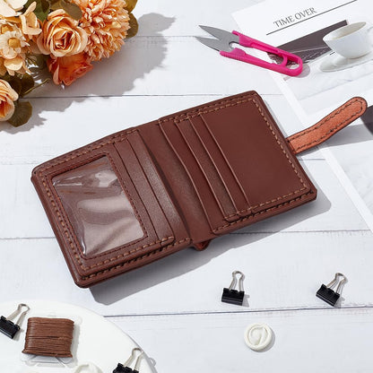 ANATTASOUL DIY Wallet Kits for Men Brown Trendy Credit Card Wallet Kit Set DIY Men's Classic Craft Tools Billfold Kit Handmade Wallet Gifts for Dad Friends Boyfriends Family
