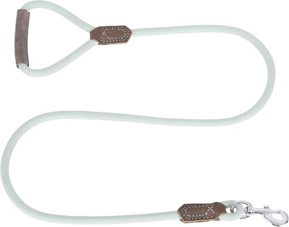 Mile High Life | Premium Leather Dog Leash | Strong Rope Leash | Leather Handle | Zinc Alloy Strong Clasp | Small Medium Large Dogs | 4/5/6 Feet(Green, 48 Inch (Pack of 1))