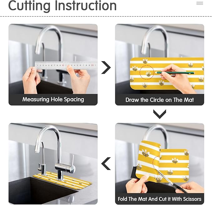 Kitchen Sink Splash Guard 2 PCS 14.7 Inch Sink Faucet Mat Splash Guard