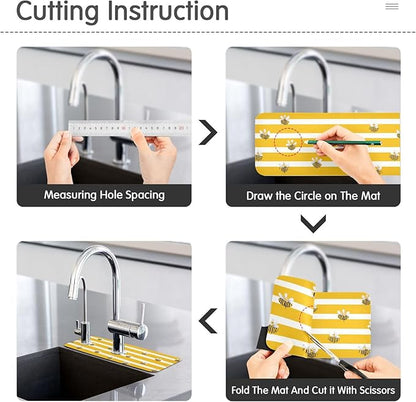 Kitchen Sink Splash Guard 2 PCS 30 Inch Sink Faucet Mat Splash Guard