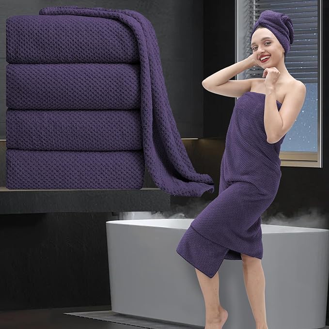 Extra Large Bath Towel Set of 4, Oversized Bath Sheet Super Soft Highly