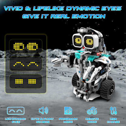 STEM Building Toys for Kids 6-14, Remote & APP Controlled 3in1 STEM Dinosaur Motorcycle Robot Building Kit for Kid with Music Spray, 646 Pcs Building Blocks Set Birthday Xmas Gift Ideas for Boys Girls
