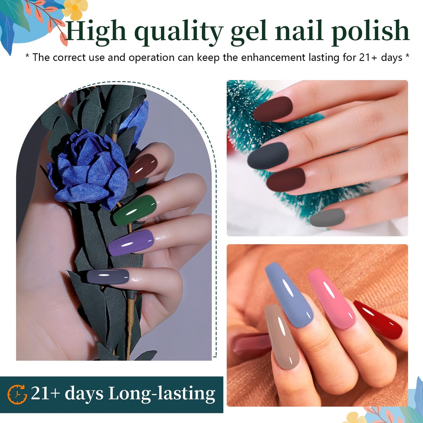 JODSONE Gel Nail Polish Kit with U V Light 32 Colors Gel Polish Nail + 4 Functional Adhesive Bottles Kit Soak Off Manicure Tools Gifts for Women