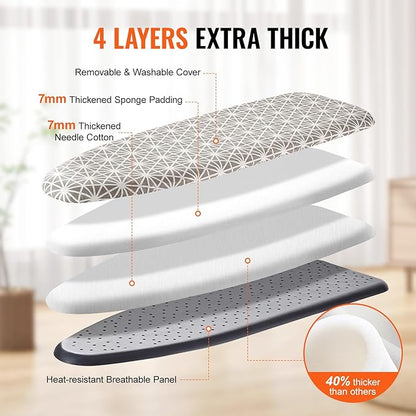 VEVOR Ironing Board with Large 43 x 13 Ironing Surface, Thickened 4 Layers Iron