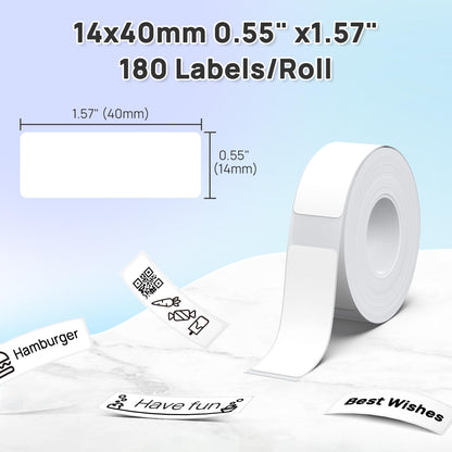 POLONO Genuine P31S Label Maker Tape, Adapted Label Print Paper, 14x40mm(0.55"x1.57"), Label Tape Refill for Home/Office, Compatible with P31S Label Maker, 540 Labels/3 Roll, White