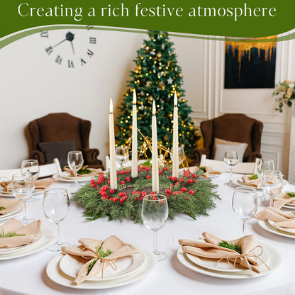 Kritkin Christmas Advent Wreath Ring DIY Candle Holder Traditional Catholic Christmas Decoration Set for Church Table Centerpiece Holiday Decorations Gift (Cypress)