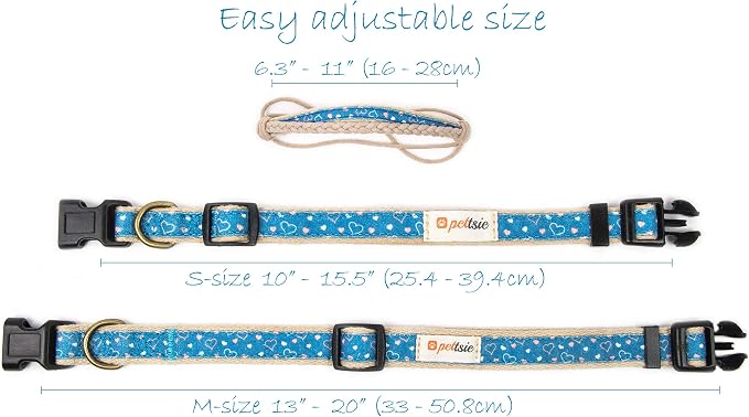 Pettsie Hemp Dog Bandana Collar & Matching Owner Friendship Bracelet | Soft & Durable Hemp, Removable Scarf, Matching Owner Friendship Bracelet, Gift-Ready Set