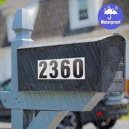3 Inch Adhesive Numbers for Mailbox, Vinyl Reflective Stickers, Self-Adhesive Decals, Pre-Spaced Signs for Outside, House, Trash Cans, Cars, Door (300 Numbers)