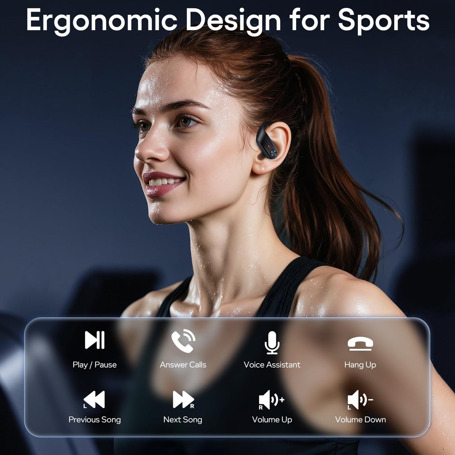 Hybrid Active Noise Cancelling Ear Buds Wireless 80 Hrs Playtime Hi-Res Stereo Quality Earbuds with Transparency Mode Bluetooth Headphones with Earhooks Sports ANC Earphones for Running Working Travel