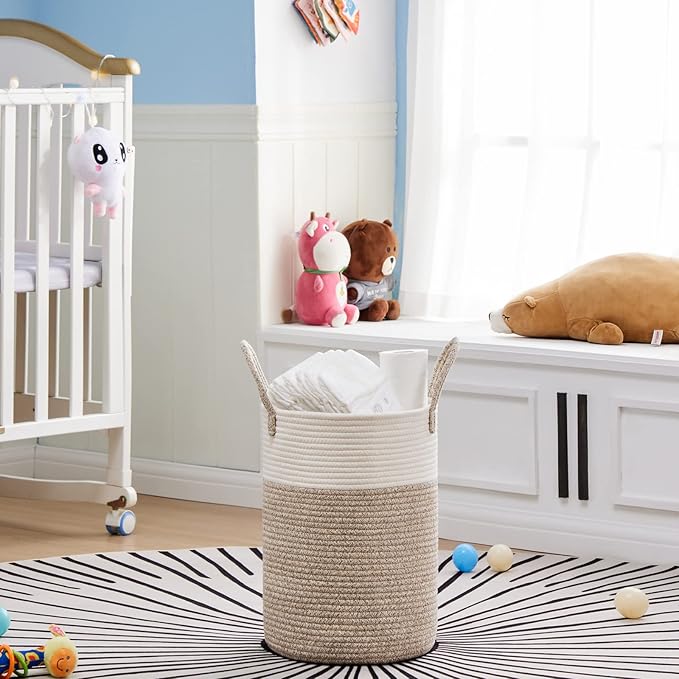 VIPOSCO Tall Laundry Hamper, Woven Rope Storage Basket