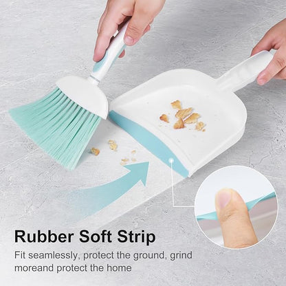 NACENA Small Dust Pan and Brush Set, Mini Broom and Dustpan Set Small Hand