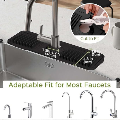 15 Inch Silicone Faucet Mat for Kitchen Sink Splash Guard – 2025 Upgraded