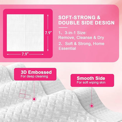 FACEMADE 120 Count Disposable Face Towels, 100% USDA Biobased Face Towelettes