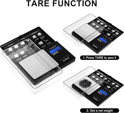 Fuzion Digital Pocket Gram Scale .1 Gram Accuracy, 1000g Small Jewelry Scale, Mini Digital Scale for Food, Herb, Spice, Coin - Weight Gram and Oz