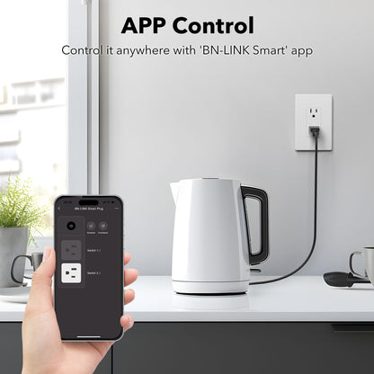 BN-LINK Smart Electrical Outlet with 2 Controlled Plugs and Type-C Charging, in-Wall Smart Wi-Fi Outlet with Voice and APP Remote Control, Compatible with Alexa and Google Assistant, 2.4GHz Wi-Fi Only